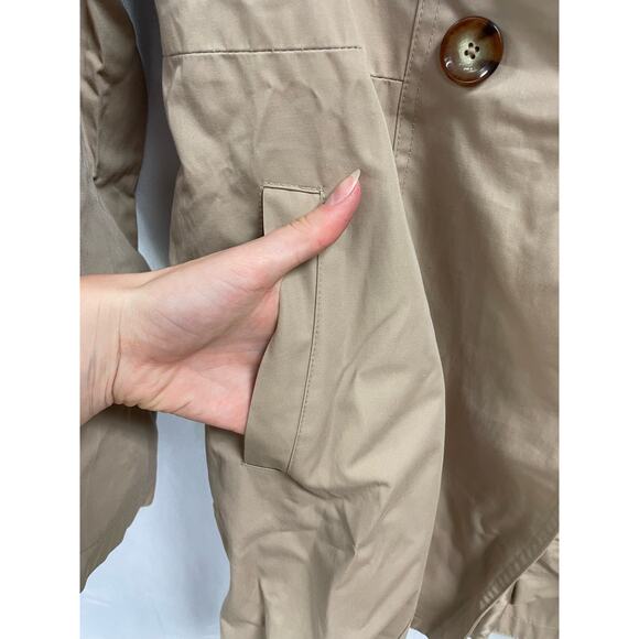 MICHAEL KORS Cotton Blend Double Breasted Trech Coat Khaki/Tan Medium - Picture 4 of 12